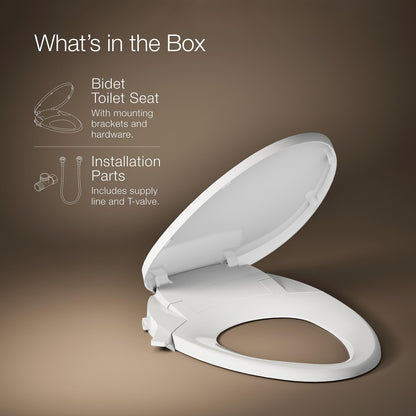 Kohler 98804-0 PureWash M300 Manual Elongated Bidet Toilet Seat, White
