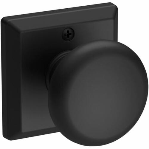 Baldwin HDROUTSR190 Half Dummy Round Knob &Traditional Square Rose Satin Black