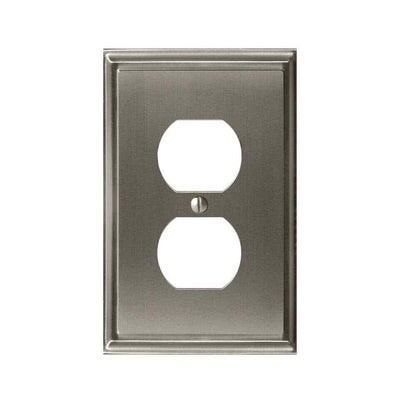 Amerock 1906966 Mulholland Double Outlet Switch Plate - Nickel - 5 Pack