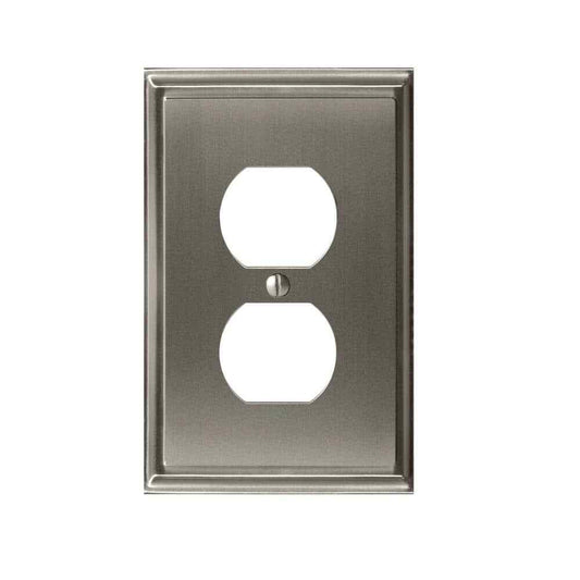 Amerock 1906966 Mulholland Double Outlet Switch Plate - Nickel - 5 Pack