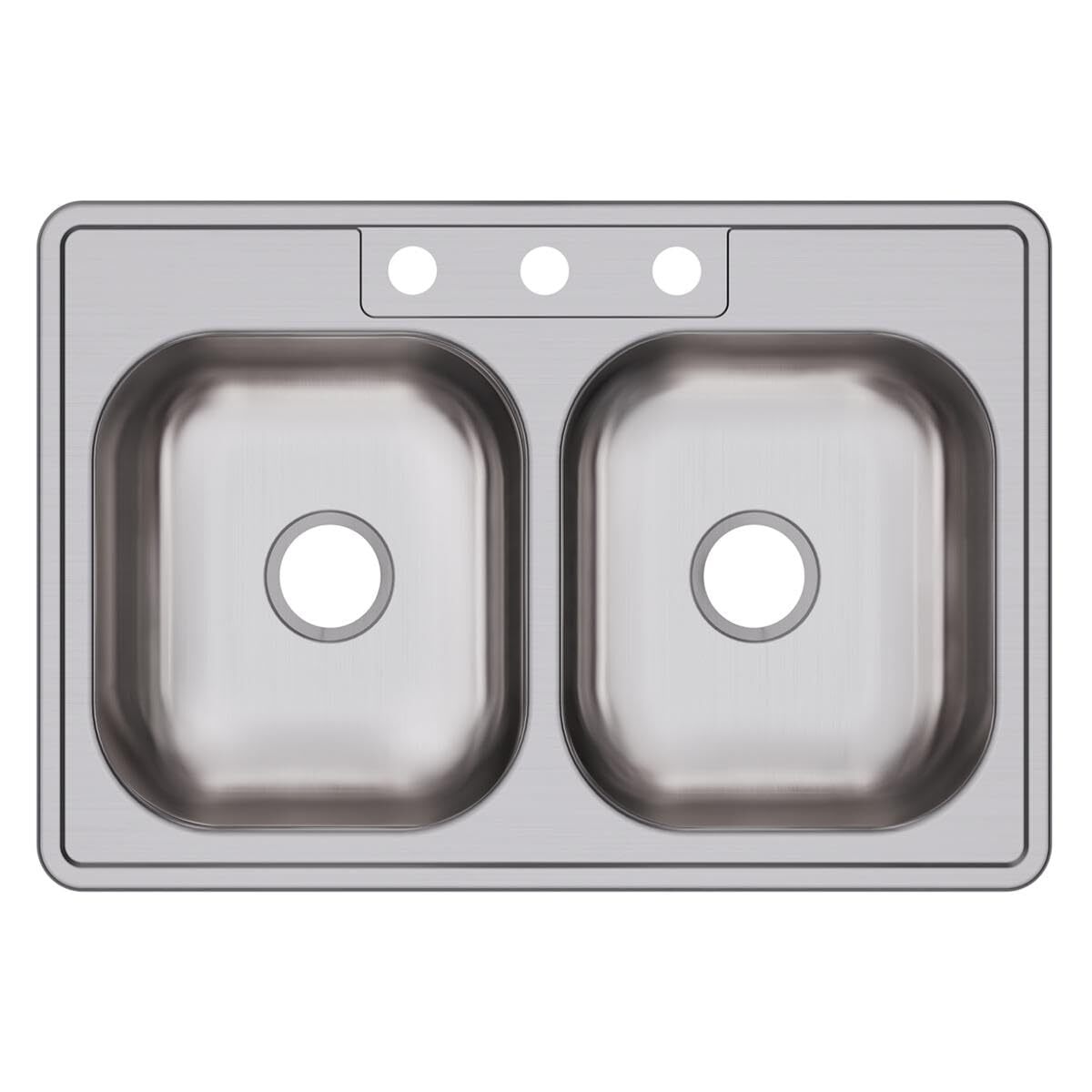 Dayton D233223 Equal Double Bowl Top Mount Stainless Steel Sink