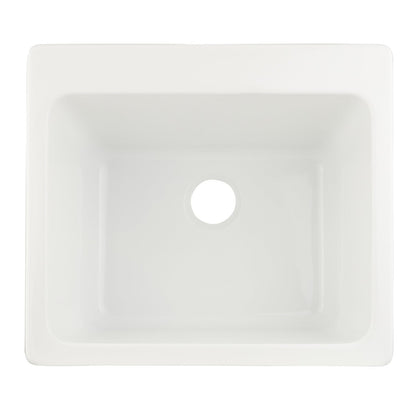 Signature Hardware SHLS2522WH Medford 25" Drop In Sgl Basin Acrylic Laundry Sink