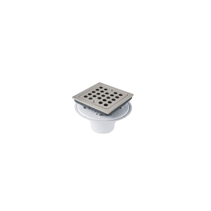 SH608PN Menlo 2"/3" PVC Drain w/Square Polished Nickel Tile-In Strainer