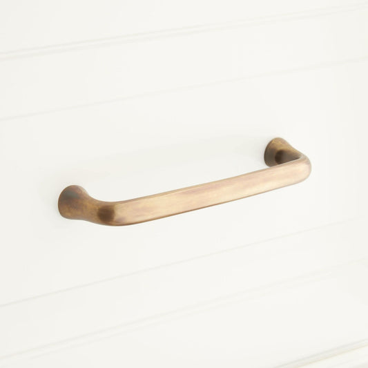 Signature Hardware SH551072AB Orvin 5-1/8" C2C Handle Cabinet Pull Antique Brass