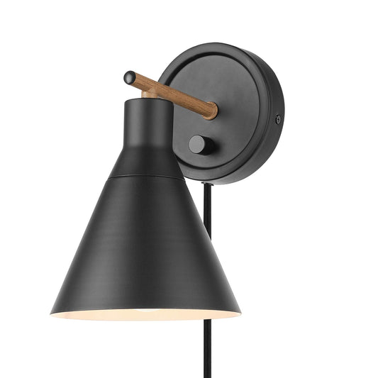 GLOBE Electric 51725 1-Light Dimmable Plug-in or Hardwire Wall Sconce, MB