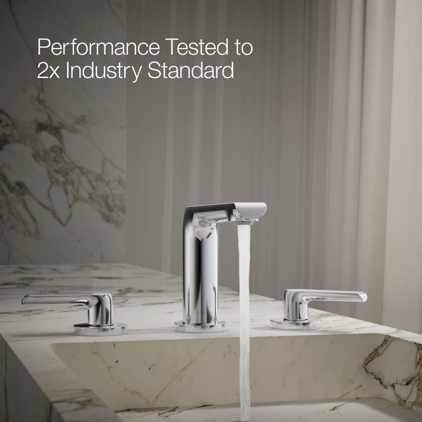 KOHLER K-97352-4-CP AVID™ Widespread Faucet, Lever