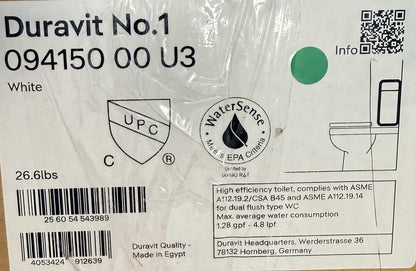 Duravit 094150-00-U3 No.1 Tank White