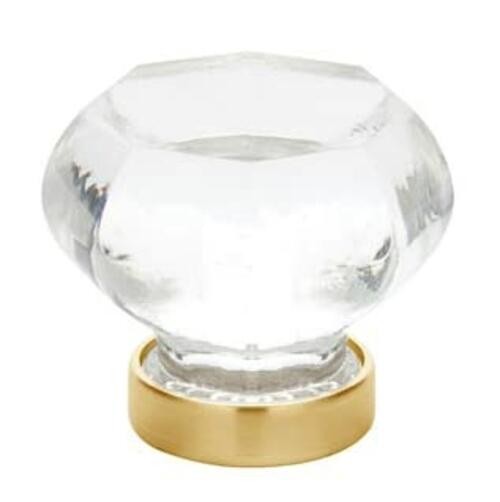 Emtek 86011US4 Old Town Clear 1-1/4" Cabinet Knob Satin Brass Finish