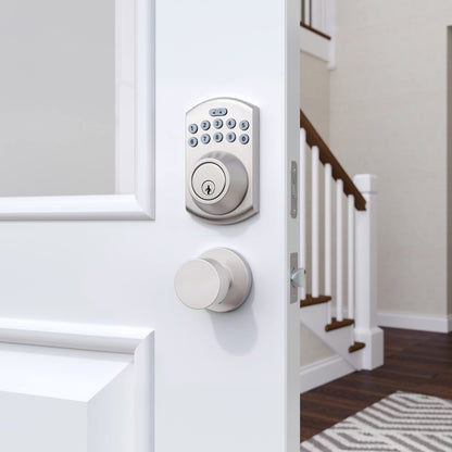 Miseno MLK4080 Tuscora Shaker Passage Door Knob Set with Round Rose Satin Nickel