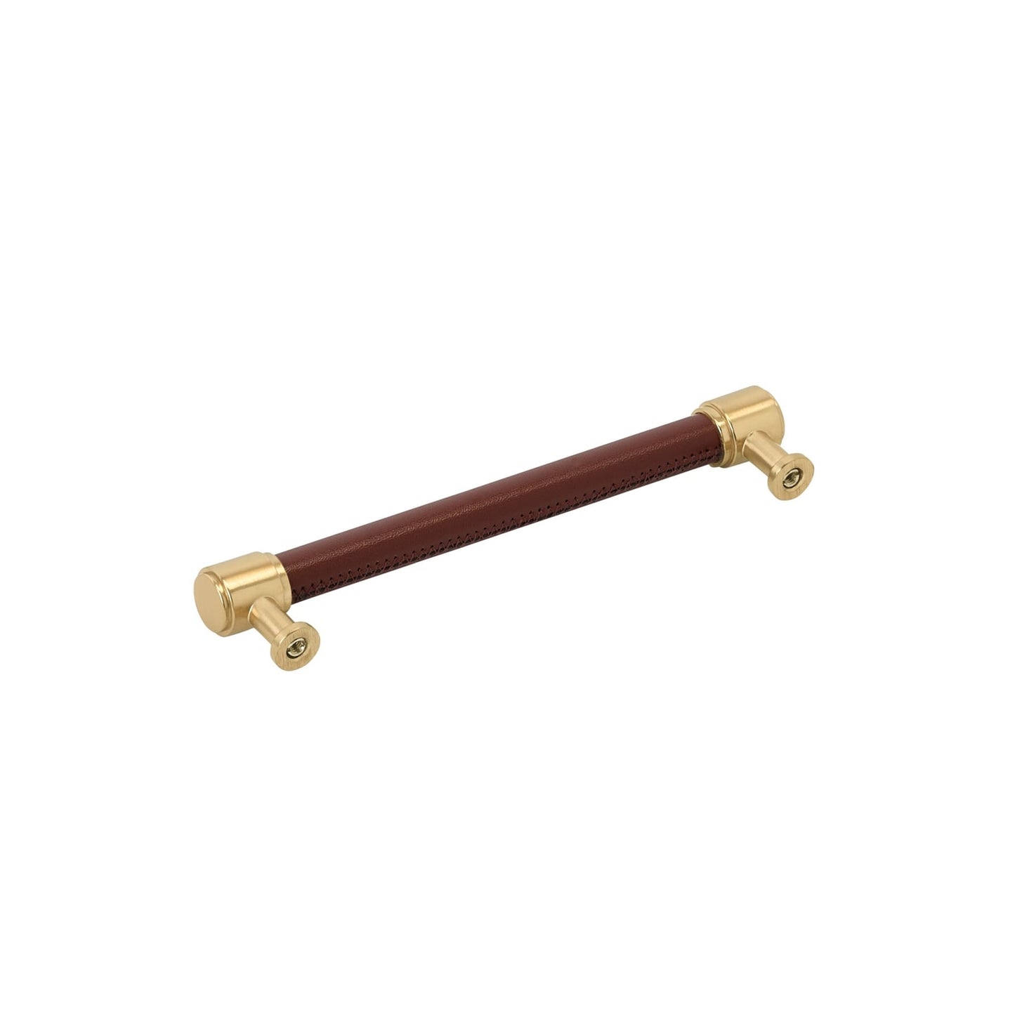 Amerock BP37539BRMLBR Lazzara 6-5/16" C2C Brown Leather Pull-Brushed Gold