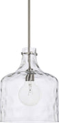 HomePlace Lighting 325717BN Crawford Clear Glass Jar Pendant Brushed Nickel
