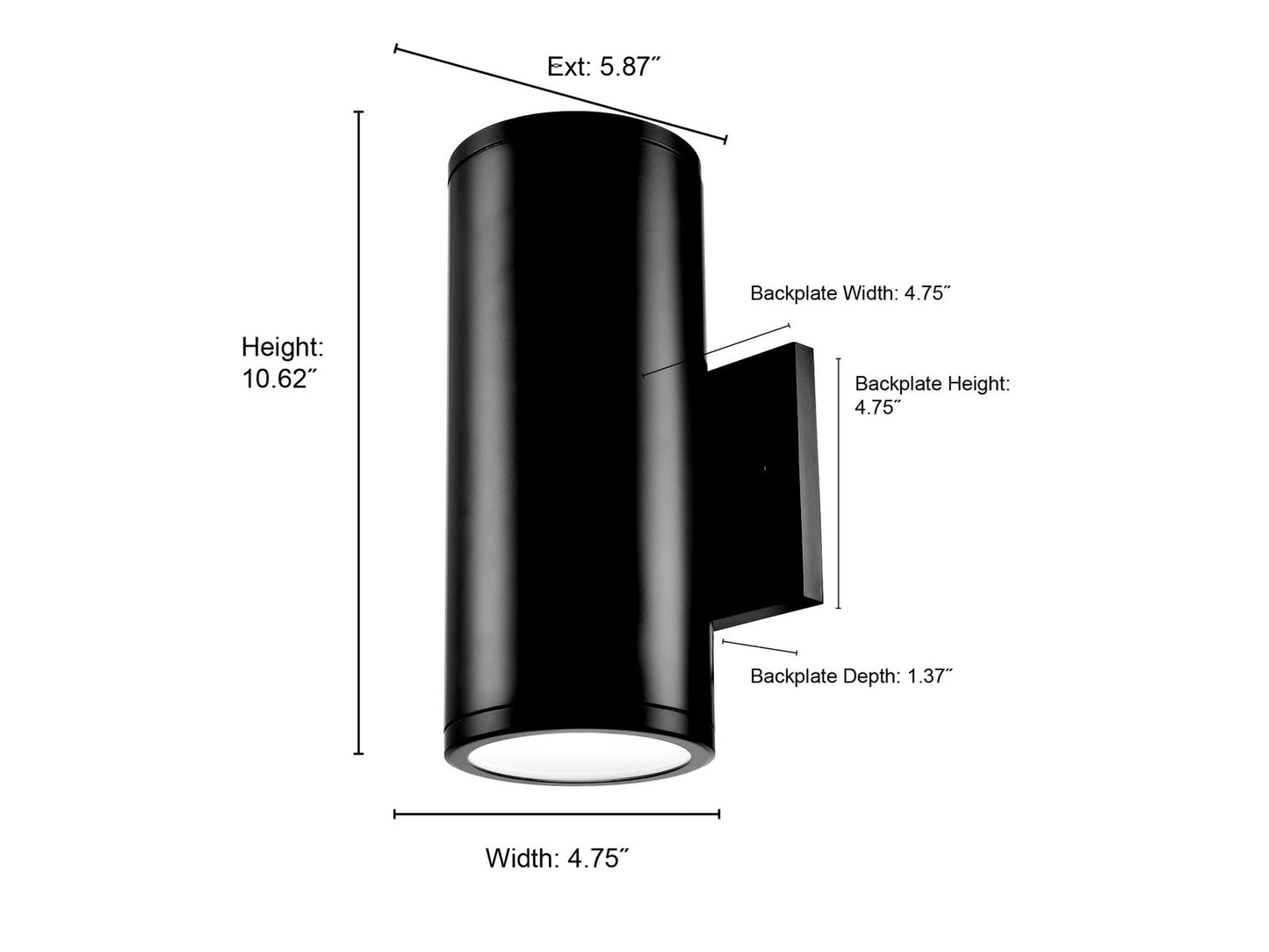 ML Lighting Vegas Collection LED42101-PBK Outdoor LED Wall Sconce Powder Black