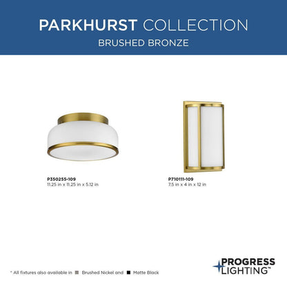 Progress Lighting P350255-109 Two-Light Brushed Bronze 11-1/4" Flush Mount Light