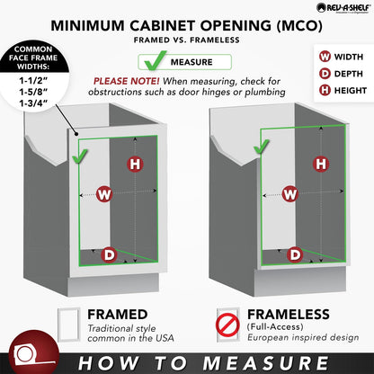 Rev A Shelf 4WC-24DM2SC Heavy Duty Double 30 Quart Mounted Pullout Container Bin
