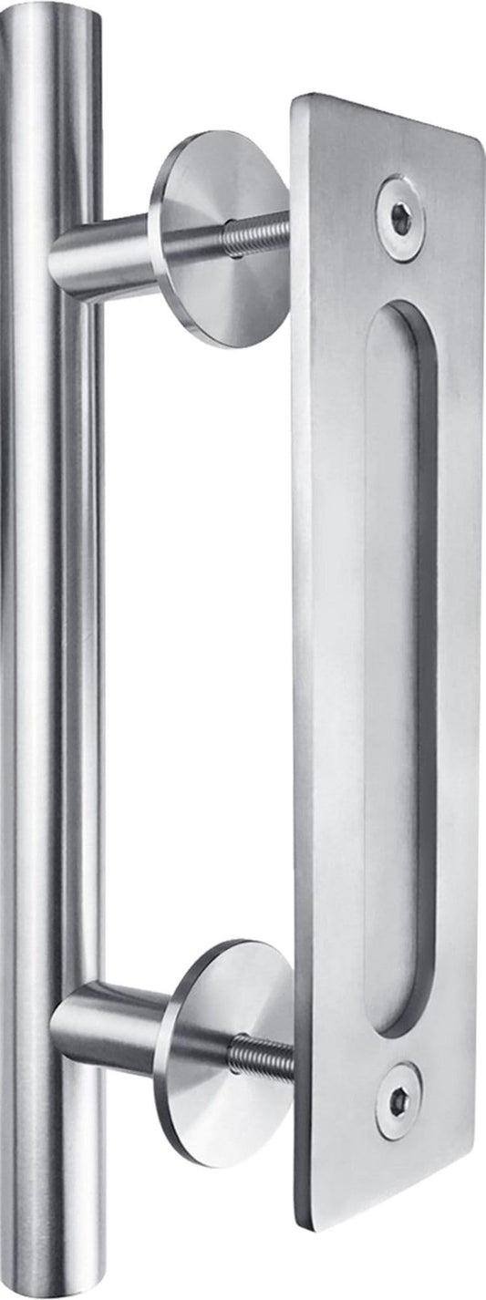 Miseno HBD5830SN 7" Long C2C Barn Door Handle/Pull Set - Satin Nickel