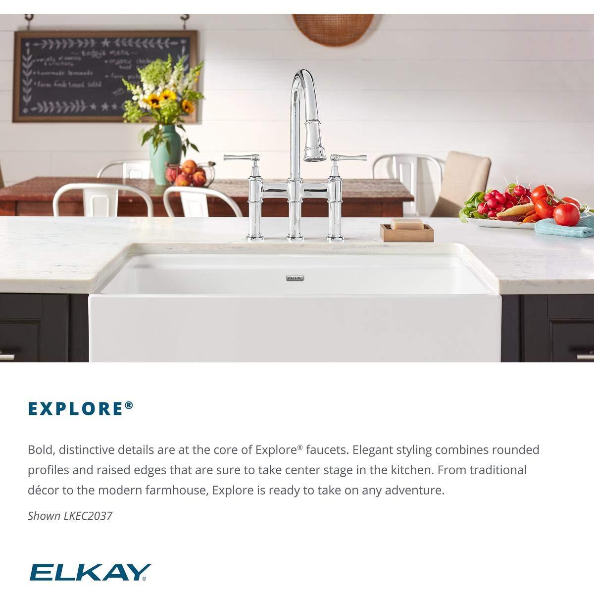 Elkay Explore LKEC2012AS Single Hole Bar Faucet Forward Only Lever Handle-Black