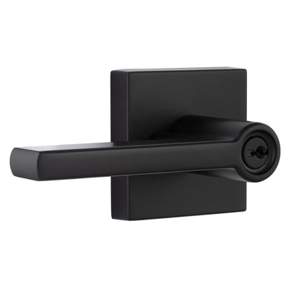Miseno MLK1022 Lorton Flat Bar Keyed Entry Door Lever Set - Matte Black
