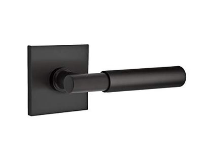 EMTEK 5110MYLRHUS19 Square Rosette Passage Myles Lever Right Handing Flat Black