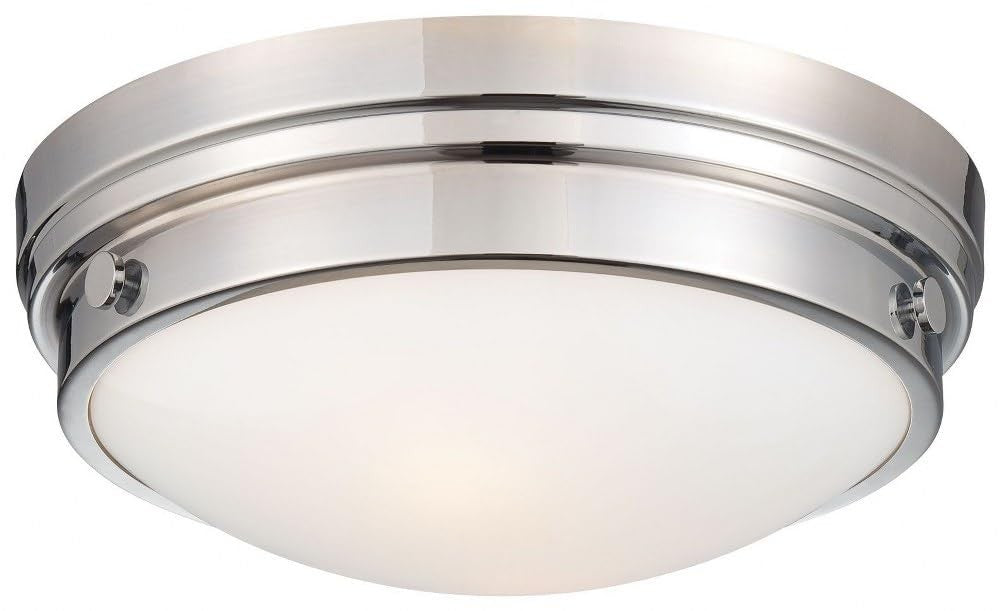 Minka Lavery 823-77 2 Light 13.25" Width Flush Mount Ceiling Fixture - Chrome
