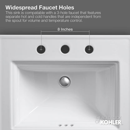 Pennington® Drop-in bathroom sink with 8" widespread faucet holes