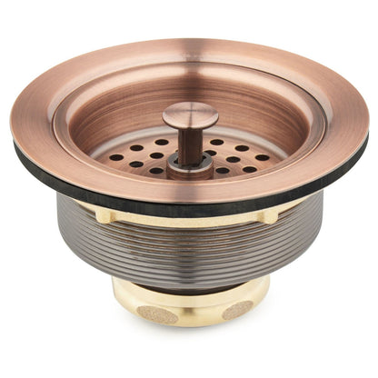 Signature Hardware SH171AC 4-1/2" Basket Strainer with Tailpiece - Satin Copper