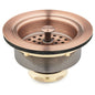 Signature Hardware SH171AC 4-1/2" Basket Strainer with Tailpiece - Satin Copper
