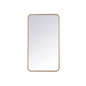 Elegant MR802036BR Evermore 20x36 Soft Corner Metal Rectangular Mirror in Brass