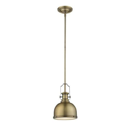 Z-Lite 725MP-HBR 1 Light Mini Pendant, Heritage Brass