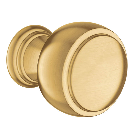 Moen Weymouth Brushed Gold 1.32" Brass Cabinet or Drawer Knob, YB8405BG