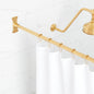Signature Hardware 466738 60" Straight Brass Shower Rod - Brushed Gold