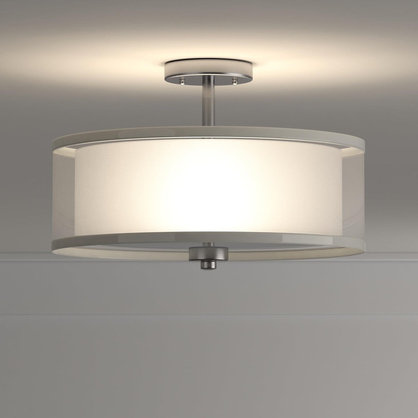Minka Lavery 4107-84 Parsons Studio Semi-Flush, 3-Light, Brushed Nickel