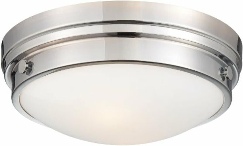 Minka Lavery 823-77 2 Light 13.25" Width Flush Mount Ceiling Fixture - Chrome