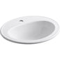 KOHLER PENNINGTON® 20X17, 20.25" x 17.5", Oval Basin with Overflow Drain