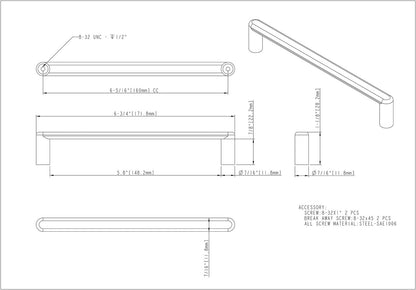 Hardware Resources 105-160MB 160 mm C2C Matte Black Gibson Cabinet Pull - view 2