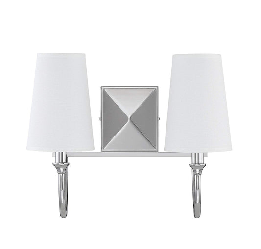 Savoy House 8-2542-2-109 White Fabric Bath Vanity Wall Light, 12" H x 15" W - view 2
