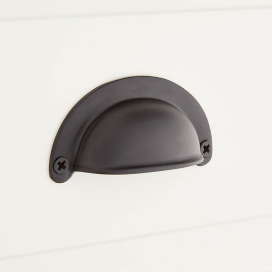 Signature Hardware BNCP-MBLK Ansel 2-3/4" C2C Cup Cabinet Pull - Matte Black