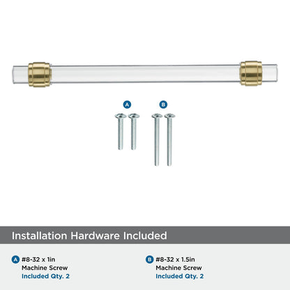 Amerock Cabinet Pull Clear/Champagne Bronze 6-5/16 inch Glacio 1 Pack