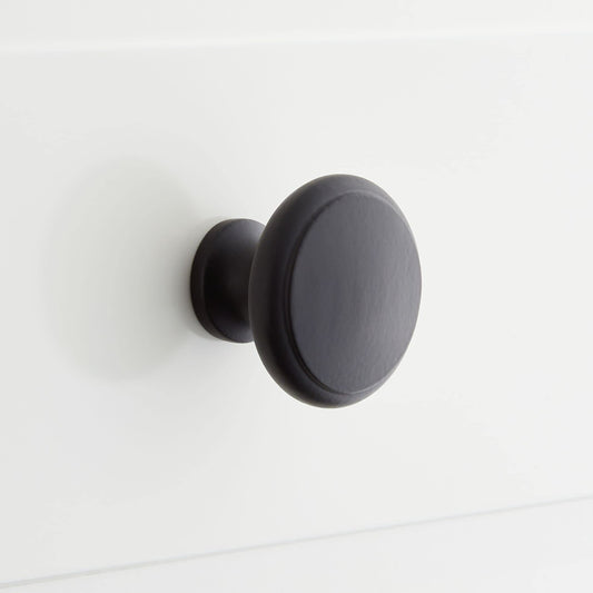 Signature Hardware EH110-11/4.BLK Nantes 1-1/4" Round Cabinet Knob - Matte Black