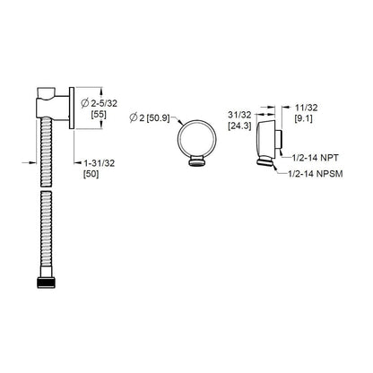 Pfister HSK-21SHWB - Round 3-Piece Mounting Kit for Hand shower - Matte Black