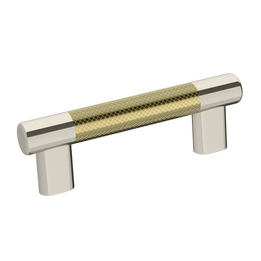 Amerock BP36557PNBBZ Cabinet Pull Polished Nickel/Golden Champagne 3-3/4" C2C