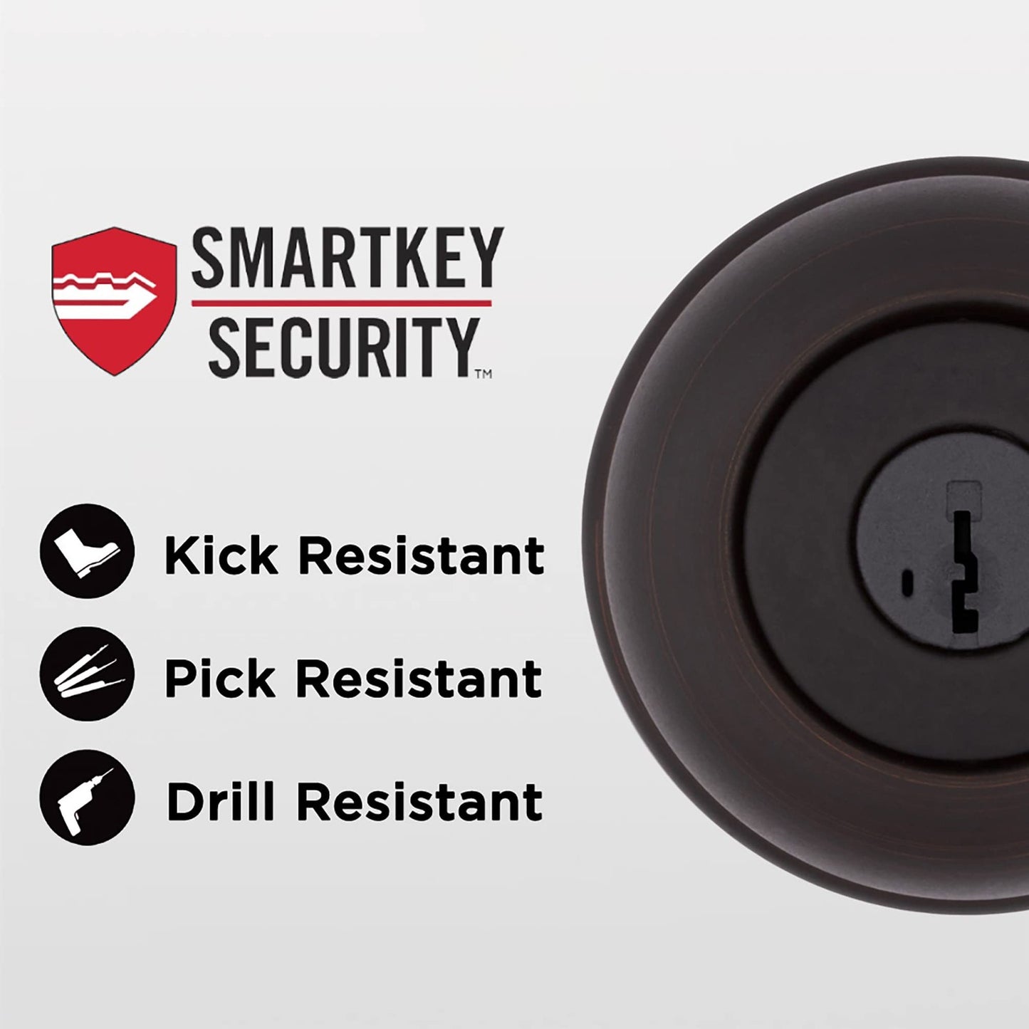 Kwikset 400CV-11P Cove Keyed Entry Knob Smartkey Security Venetian Bronze