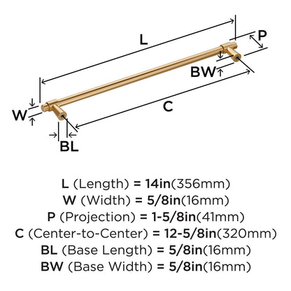 Amerock BP36902CZ Destine 12-5/8" C2C Champagne Bronze Cabinet Pull