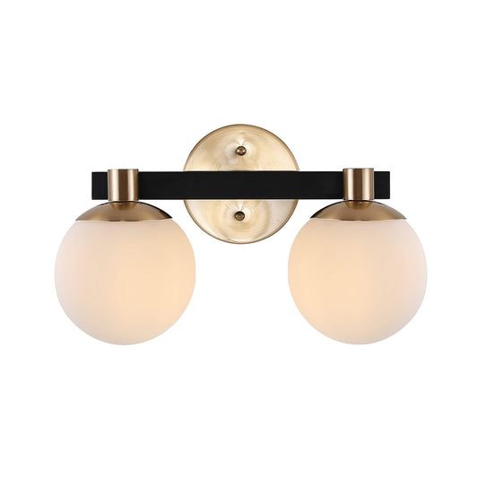 JONATHAN Y JYL3541A Modernist Globe 15.25" 2-Light LED Vanity 2700K LED