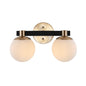 JONATHAN Y JYL3541A Modernist Globe 15.25" 2-Light LED Vanity 2700K LED