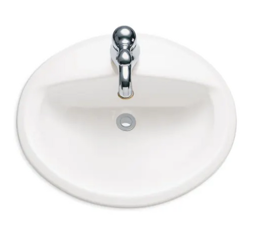 American Standard Aqualyn 20-3/8" Drop In Porcelain Bathroom Sink - White