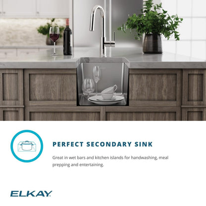 Elkay ECTRU12179TC Crosstown 13-1/2" Undermount Basin Stainless Steel Bar Sink