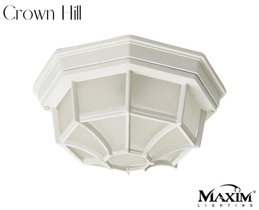 Maxim 1020WT Crown Hill LED Light Bulb Compatible Outdoor Flush Mount Light
