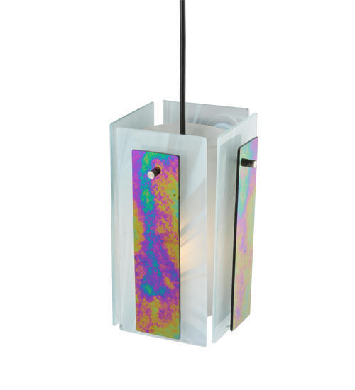 Meyda 118485 - 6.5"Sq Metro Aurora Borealis Quadrato Mini Pendant