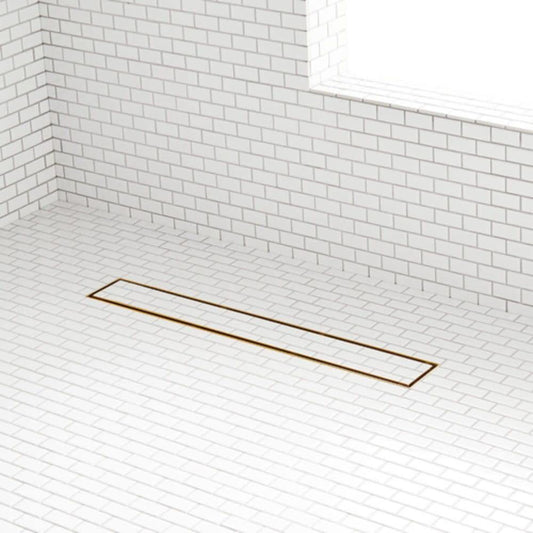SH 443331 Cohen 60" Tile Insert Linear Shower Drain with Flange - Polished Brass