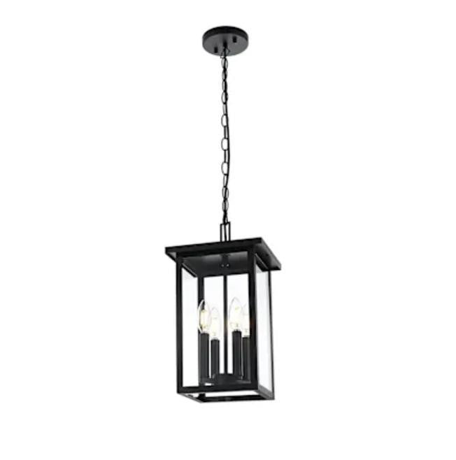Elegant Lighting OD324H16 Sheridan 4 Light 9" Wide Outdoor Mini Pendant Black